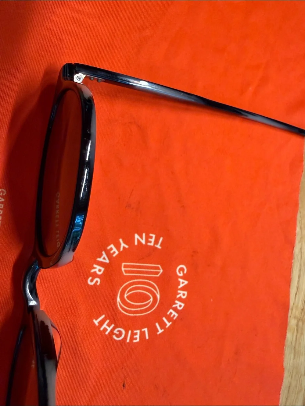 Garrett Leight Hampton Sunglasses Size 46 Black with Grey